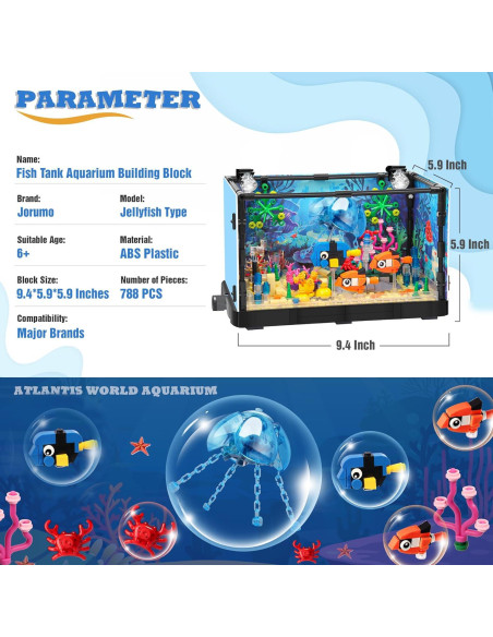 Bloque de Construcción Acuario Jorumo 725 Piezas Iluminado