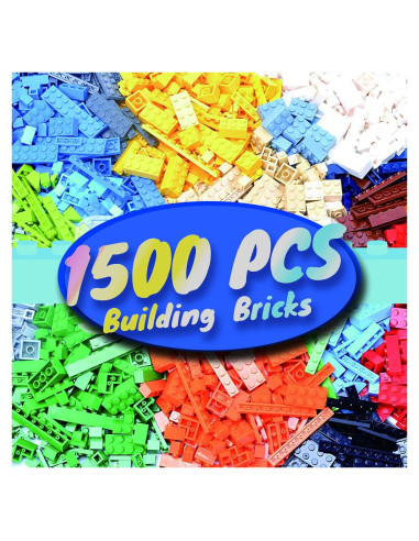 1500 Piezas Ladrillos de Construcción HUIZDQ Multicolor