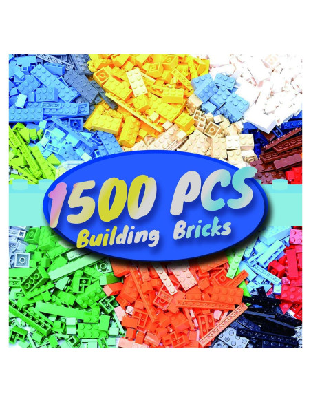 1500 Piezas Ladrillos de Construcción HUIZDQ Multicolor