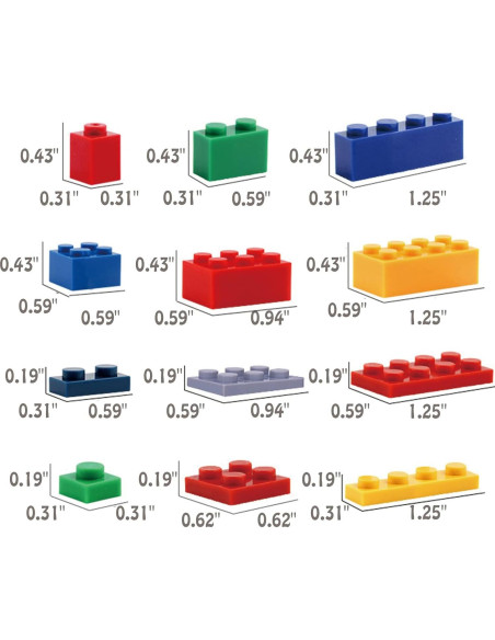1500 Piezas Ladrillos de Construcción HUIZDQ Multicolor