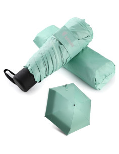 Paraguas Compacto GAOYAING Mini Ligero Turquesa UV 99% 2