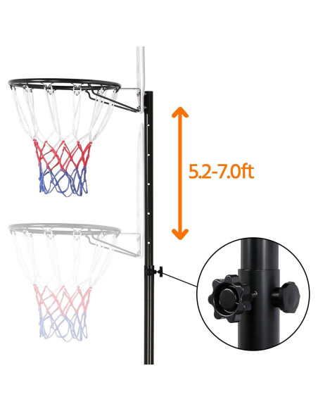 Aro de Baloncesto Portátil Yaheetech Ajustable 1.58-2.13m