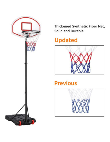 Aro de Baloncesto Portátil Yaheetech Ajustable 1.58-2.13m