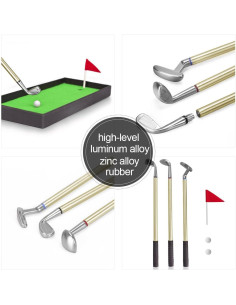 Juego de Bolígrafos de Golf Mini Juboury con Pelotas y Bandera 2