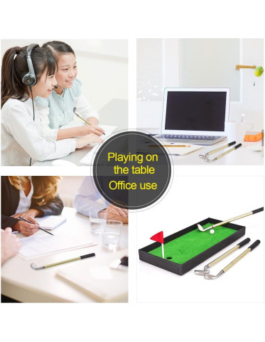 Juego de Bolígrafos de Golf Mini Juboury con Pelotas y Bandera