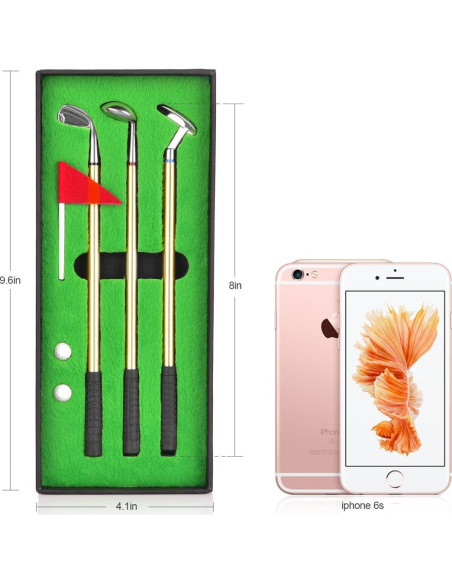 Juego de Bolígrafos de Golf Mini Juboury con Pelotas y Bandera