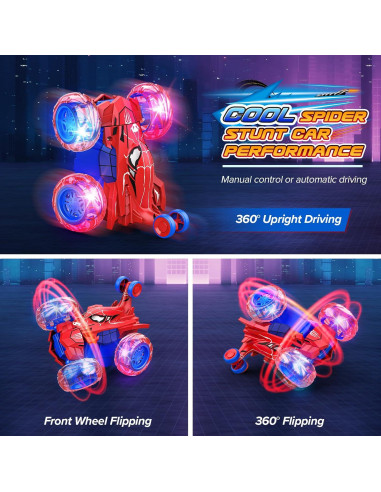 Coche RC Acrobático HCHILDHOOD 2.4GHz con Ruedas LED