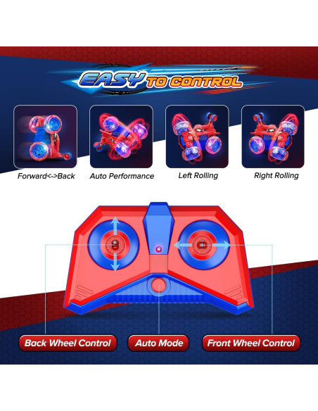 Coche RC Acrobático HCHILDHOOD 2.4GHz con Ruedas LED