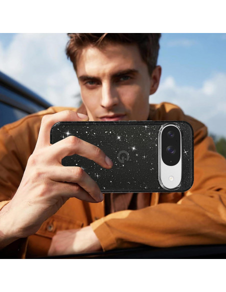 Funda Transparente Brillante Tuokiou para Google Pixel 8 - Negro
