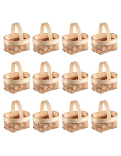 Mini Cestas de Madera Yardwe 12 Piezas 6x5 cm Decoración