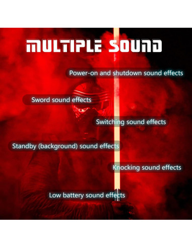 Sable de Luz RGB 72.9 cm Recargable USB con Sonido