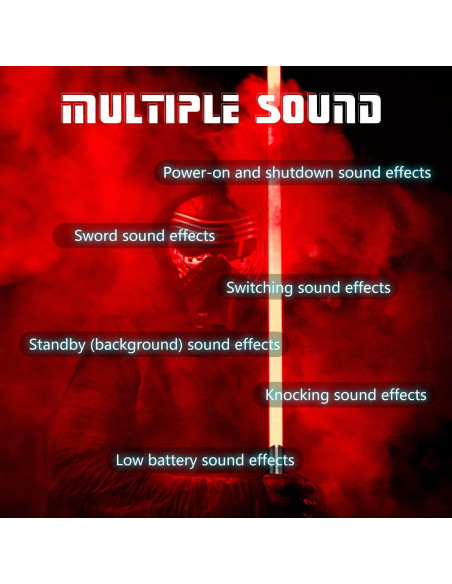 Sable de Luz RGB 72.9 cm Recargable USB con Sonido