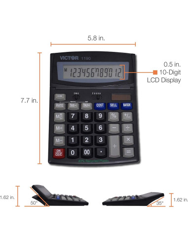 Calculadora de Escritorio VICTOR 1190 LCD 12 Dígitos