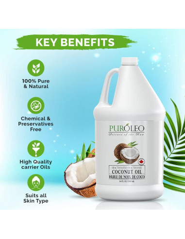 Aceite de Coco Fraccionado PUROLEO 1900 ML 100% Natural