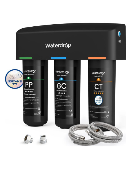 Sistema de filtración de agua bajo fregadero Waterdrop WD-TSA-10 8 etapas