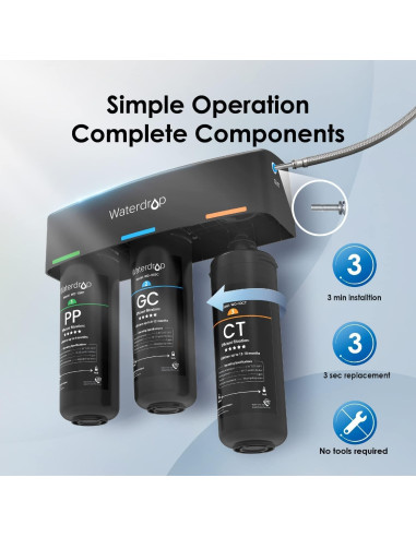 Sistema de filtración de agua bajo fregadero Waterdrop WD-TSA-10 8 etapas