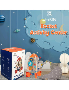 Cubo de Actividades de Madera D DAKIN Cohete 30x21 cm 2