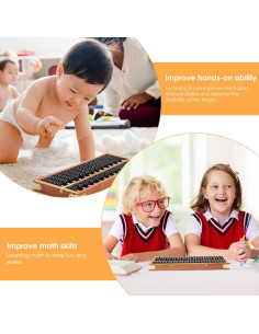 Ábaco Chino Vintage Happy Will 24x10 cm Herramienta Cálculo 2