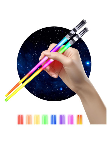 Palillos de Sable de Luz LED ChopSabers 26 cm 8 Modos Color
