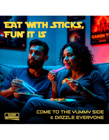 Palillos de Sable de Luz LED ChopSabers 26 cm 8 Modos Color