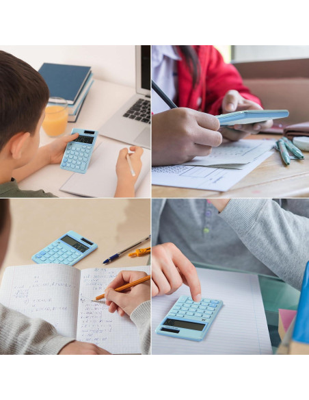 Calculadora Mr. Pen 12 Dígitos Solar Azul Claro Compacta