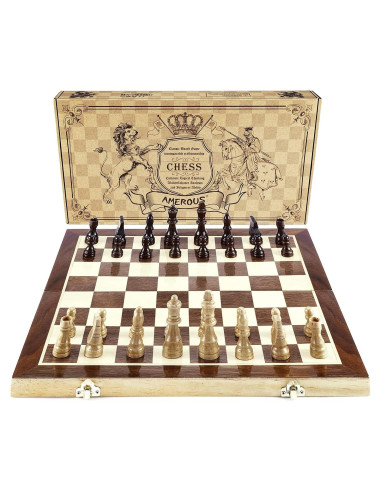 Juego de Ajedrez AMEROUS Magnético Plegable 39.6x39.6cm
