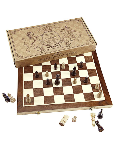 Juego de Ajedrez AMEROUS Magnético Plegable 39.6x39.6cm