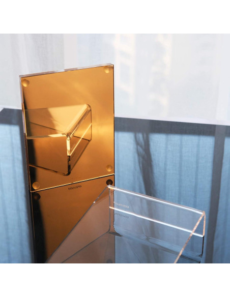 Calculadora Acrílica Oro JQYY con Soporte y Pantalla LCD