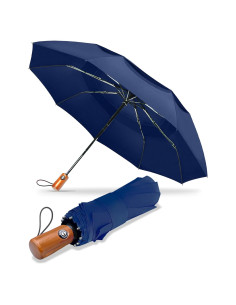 Sombrilla Plegable Automática Azul Marino a Prueba de Viento
