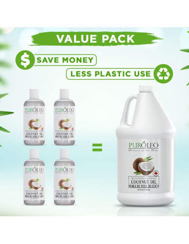 Aceite de Coco Fraccionado PUROLEO 1900 ML 100% Natural