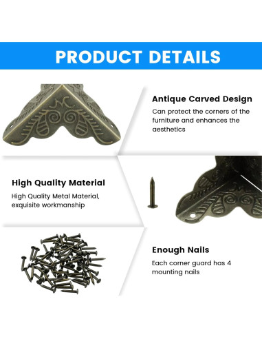 Protector de Esquinas Triangular SDTC Tech 12 Piezas Bronce