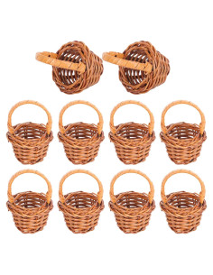 10 Cestos Tejidos Mini de Mimbre Angoily 6x4cm Decoración