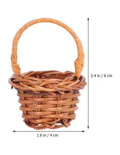 10 Cestos Tejidos Mini de Mimbre Angoily 6x4cm Decoración 2
