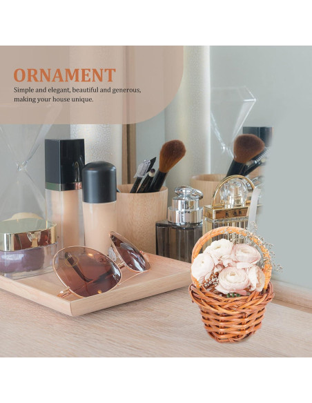 10 Cestos Tejidos Mini de Mimbre Angoily 6x4cm Decoración