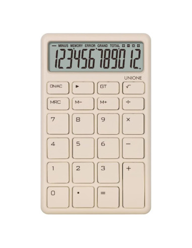 Calculadora UNIONE Beige de Bolsillo y Escritorio LCD