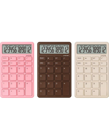 Calculadora UNIONE Beige de Bolsillo y Escritorio LCD