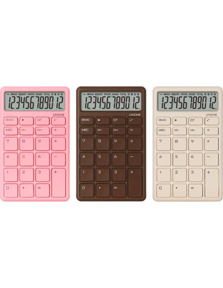 Calculadora UNIONE Beige de Bolsillo y Escritorio LCD