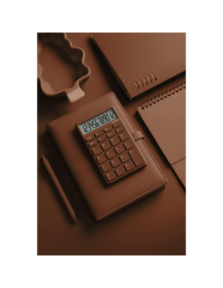 Calculadora UNIONE Beige de Bolsillo y Escritorio LCD