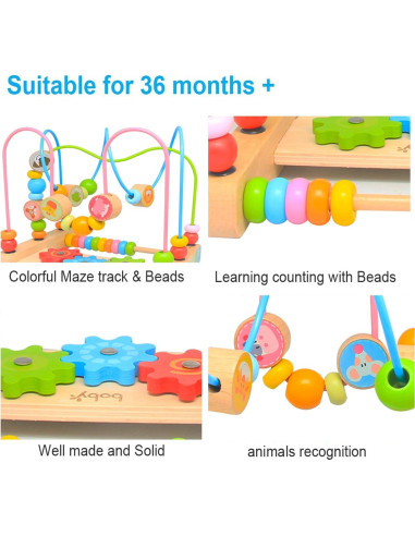 Laberinto de Cuentas Boby 21.5x20.3x15.2cm Juguete Educativo