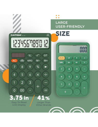 Calculadora de Escritorio CATIGA SD-1292 12 Dígitos Solar