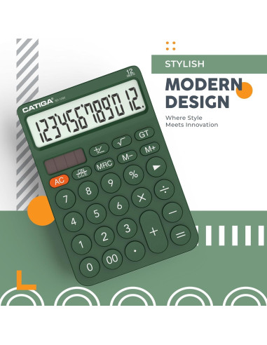 Calculadora de Escritorio CATIGA SD-1292 12 Dígitos Solar