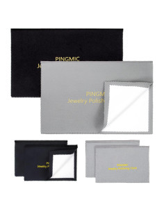 Paño de Limpieza de Joyería PINGMIC - 6 Pcs, Algodón Suave