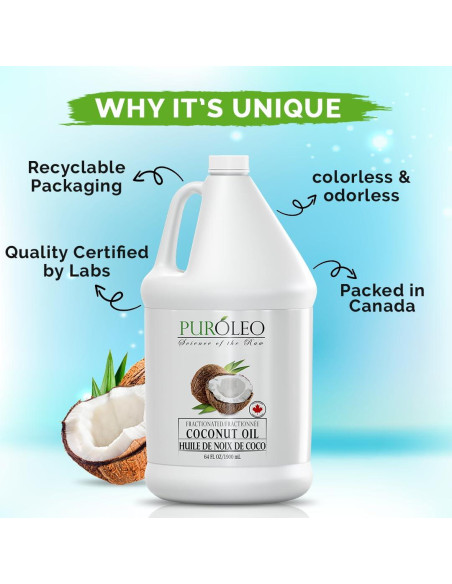 Aceite de Coco Fraccionado PUROLEO 1900 ML 100% Natural