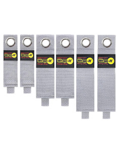 Correas de Almacenamiento Wrap-It 6 Piezas Plata 18-43 cm