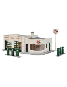 Gasolinera Walthers HO 933-3479 con 3 bombas y letreros