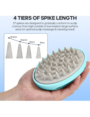 Masajeador de Cuero Cabelludo LISAAVO 3 en 1 Azul