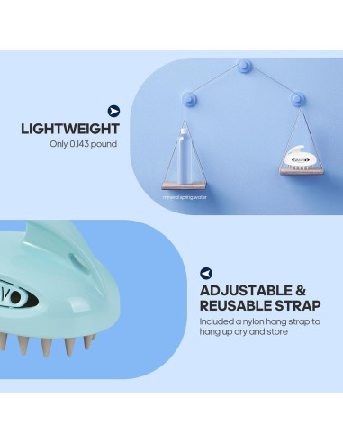 Masajeador de Cuero Cabelludo LISAAVO 3 en 1 Azul