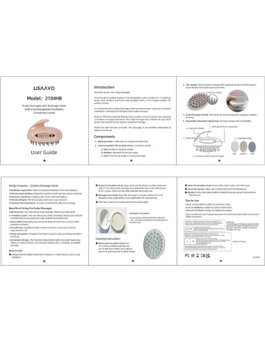 Masajeador de Cuero Cabelludo LISAAVO 3 en 1 Azul