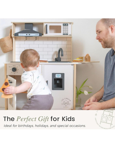 Cocina de Juguete de Madera Tiny Land con Luces y Sonidos