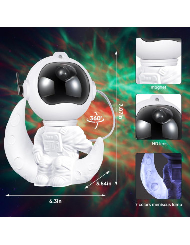 Proyector de Nebulosa Astronauta OIOENDGS con Control Remoto